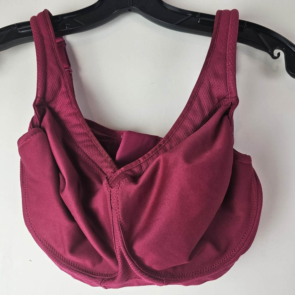 Glamorise Sports Bra 34DD Dark‎ Pink Wireless Back Closure 1006 Gym Workout